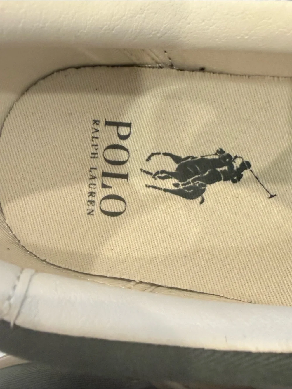 RALPH LAUREN MEN’S VAUGHN CANVAS/ LEATHER SNEAKER FLESH PONY SZ 9 NEW